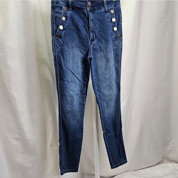 Articles of Society High Rise Button Detail Skinny Jeans Size 28 - Picture 3 of 9